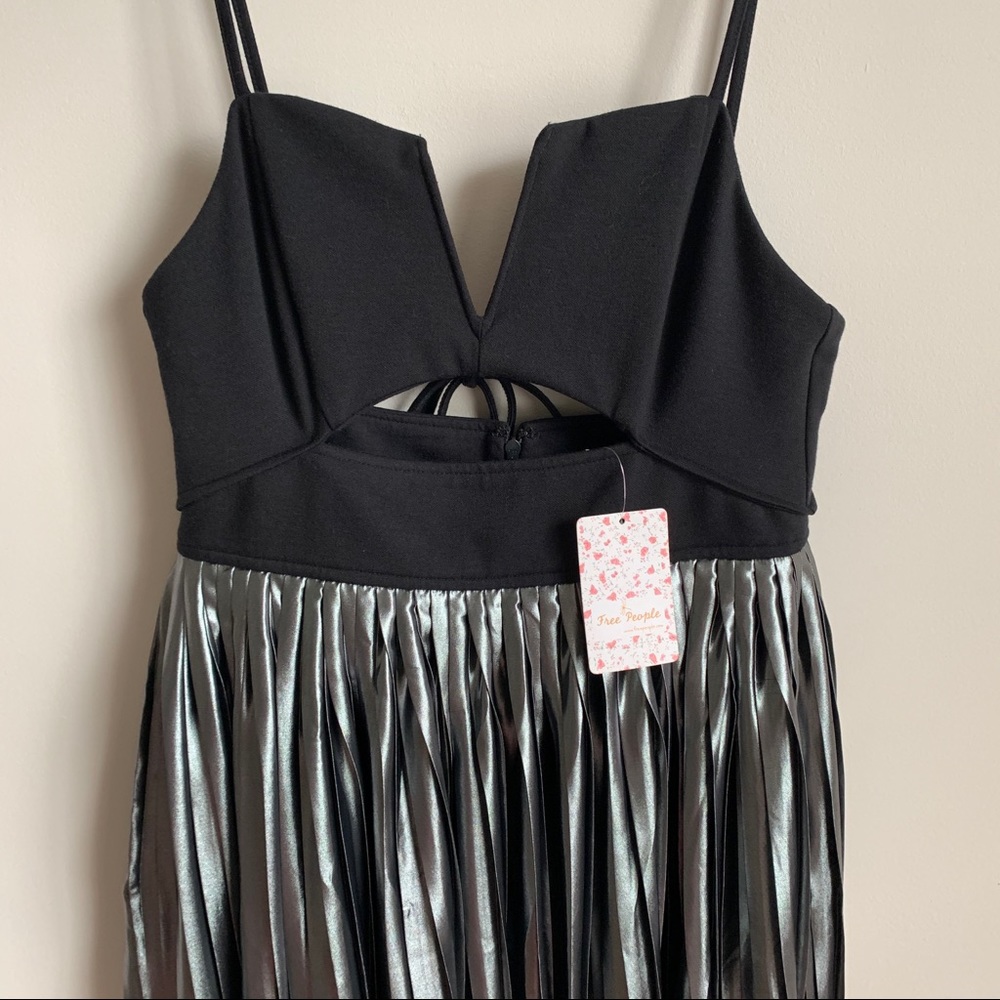 NWT Free People Black Silver Piper Dress - Picture 8 of 11